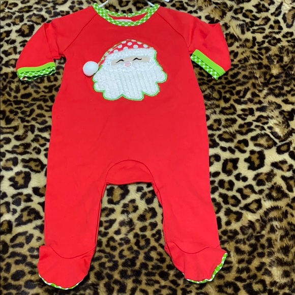 Mud Pie Baby Boy Christmas Santa Sleeper Onesie - Picture 4 of 5